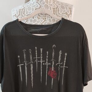 John Varvatos Charcoal Sword Graphic Tee